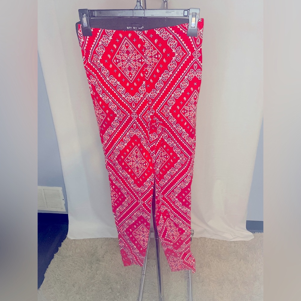 Red patterned stretchy bottoms